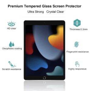 XZC [2 Pack] Screen Protector Compatible with iPad 9th Generation/iPad 8th Generation/iPad 7th Generation 10.2 Inch Tempered Glass Screen Film (2021/2020/2019 Model)(Screen Protector)