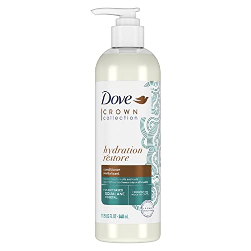 Dove CROWN Collection Holistic Hair Care for Coils and Curls Hydration Restore Paraben-Free Conditioner 11.5 oz