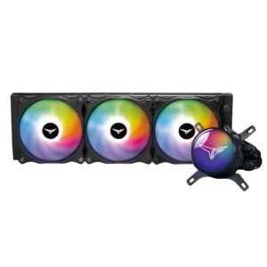 TEAMGROUP T-Force Siren GD360E AIO ARGB CPU Liquid Cooler Compatible with AMD Ryzen/Intel (LGA1700), All-in-One 4000 RPM Pump, Fan Speed 600-2000 RPM, Thin Nylon x Rubber Tubes, Black TB130502