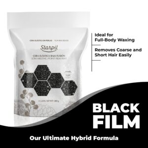 Starpil Wax 1000g / 2.2 lb Bag Black Hard Wax Beads for Hair Removal, Stripless Wax Polymer Blend, Low Temperature Film Wax Beans for Face, Body, Bikini, Brazilian, Legs, Underarm, Back, Chest.