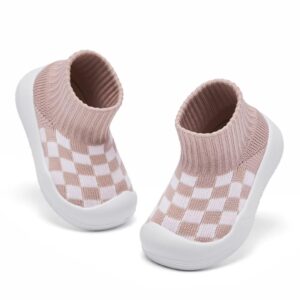 Baby Boy Girl Non-Skid Indoor Infant Walking Shoes Breathable Warm Elastic Sock Shoes with Memory Sole Protect Toes Outdoor Sneakers