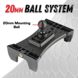 Bulletpoint Mounting Solutions Universal Tablet Mount for Truck Compatible with Apple iPad & Samsung Tablets - 20mm Integrated Ball with 7cm Matte Carbon Fiber + Kevlar Mounting Arm