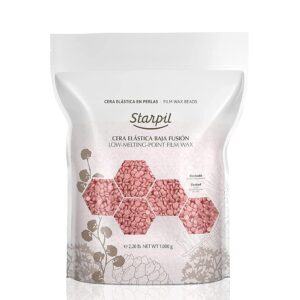 starpil wax 1000g / 2.2 lb pink hard wax beans for painless hair removal, stripless wax beads , polymer blend low temperature wax for face, bikini, brazilian, legs, underarm, back and chest.