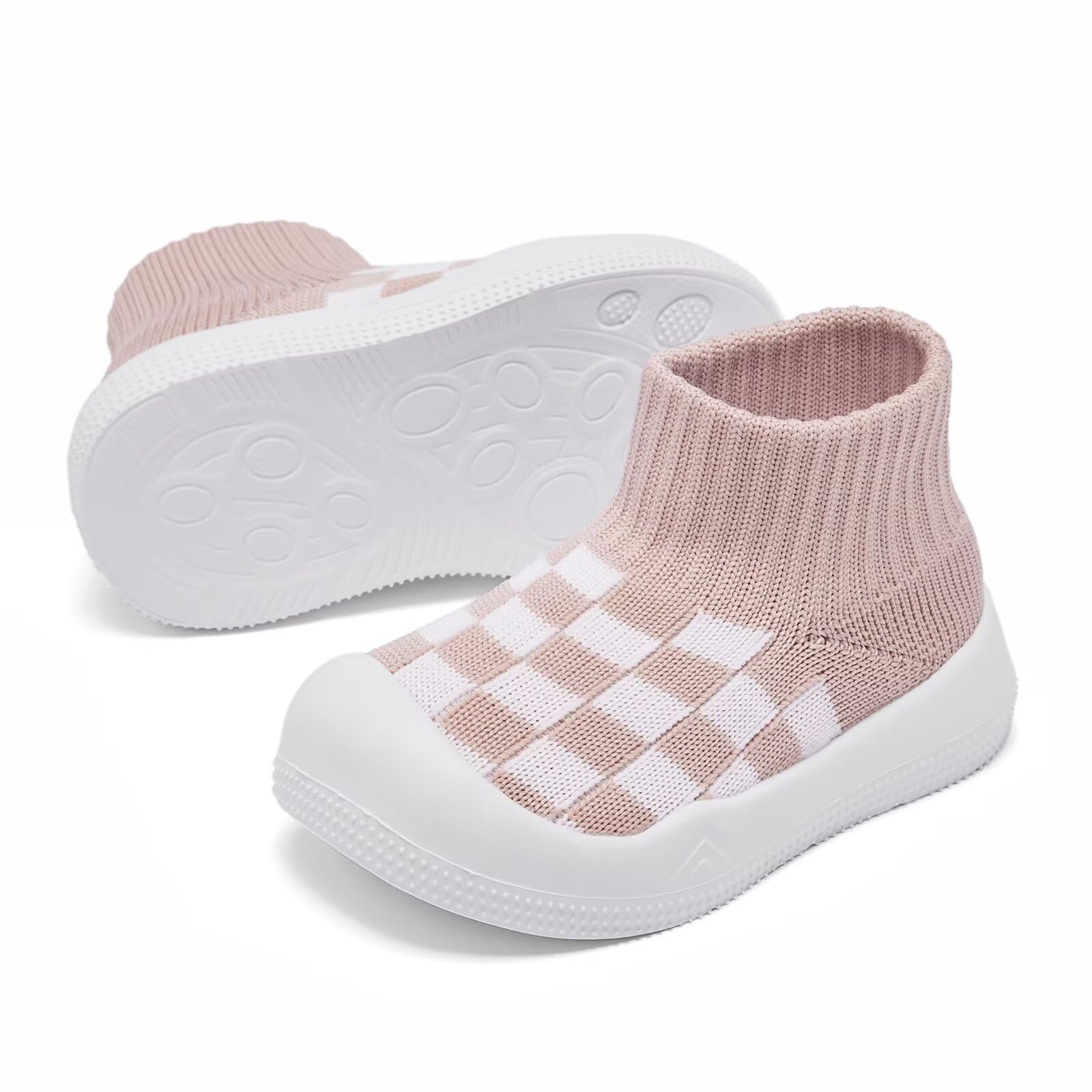 Baby Boy Girl Non-Skid Indoor Infant Walking Shoes Breathable Warm Elastic Sock Shoes with Memory Sole Protect Toes Outdoor Sneakers