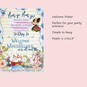 Alice Baby Shower Wonderland Important Date Party Supply Decoration (Welcome Decor)