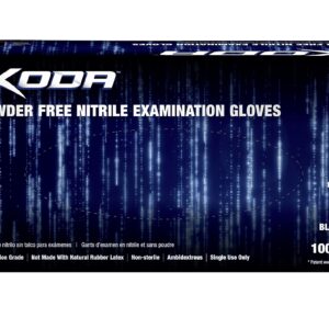 KODA Adenna GL-NCF235BKFM 5.5 mil Powder-Free Nitrile Exam Gloves for Sensitive Skin, Medical Grade, Dusk Blue, Medium, Box of 100