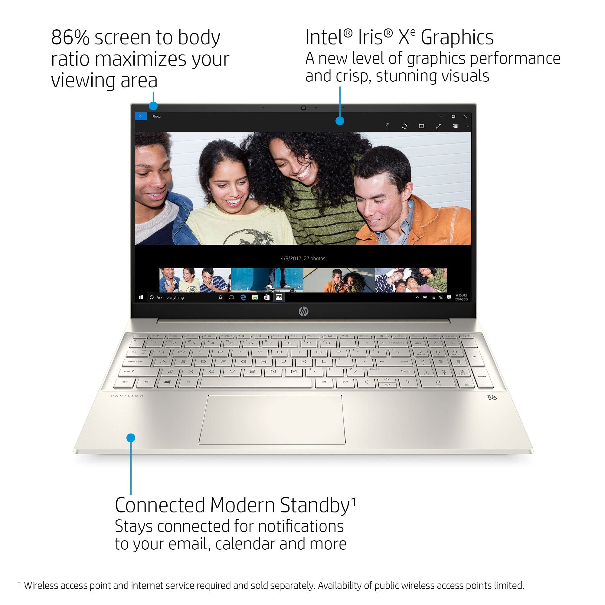 2022 HP Pavilion Laptop | 15.6" IPS FHD Touchscreen | Intel 4-Core i7-1165G7 | Iris Xe Graphics | 16GB RAM DDR4 512GB NVMe SSD | USB-C | WiFi 6 | BT | HDMI | Webcam | Backlit KB | Windows 11 Pro