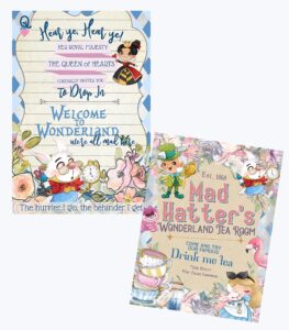 alice baby shower wonderland important date party supply decoration (welcome decor)