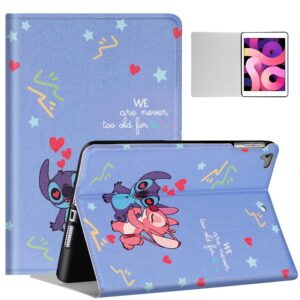 uppuppy case for ipad 9.7 inch air 2/1st generation & for ipad 5th(2017)/6th(2018)/pro cartoon cute kawaii character partten folio a1474 a1475 a1566 a1673 cover fashion blue cases for teens girls