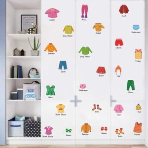 kids clothes labels decals wardrobe clothing assortment decorative wardrobe stickers, boys and girls clothes assortment logo art graffiti wall stickers self-adhesive creative kids room decor