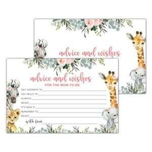 yuansail jungle animals advice and wishes cards for the mom-to-be, baby advice cards for new mom, baby shower party game,decorations party supply，25 cards(bb002-jyk 006)