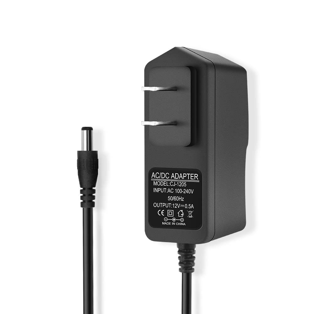 12V 0.5A 500mA DC Power Supply Adapter 12 Volt AC Adapter 100-240V 50-60Hz AC to DC 12V 0.5A Power Adapter, 12V DC Power Supply 500mA Transformer with 5.5mm x 2.5mm DC Outlet Plug