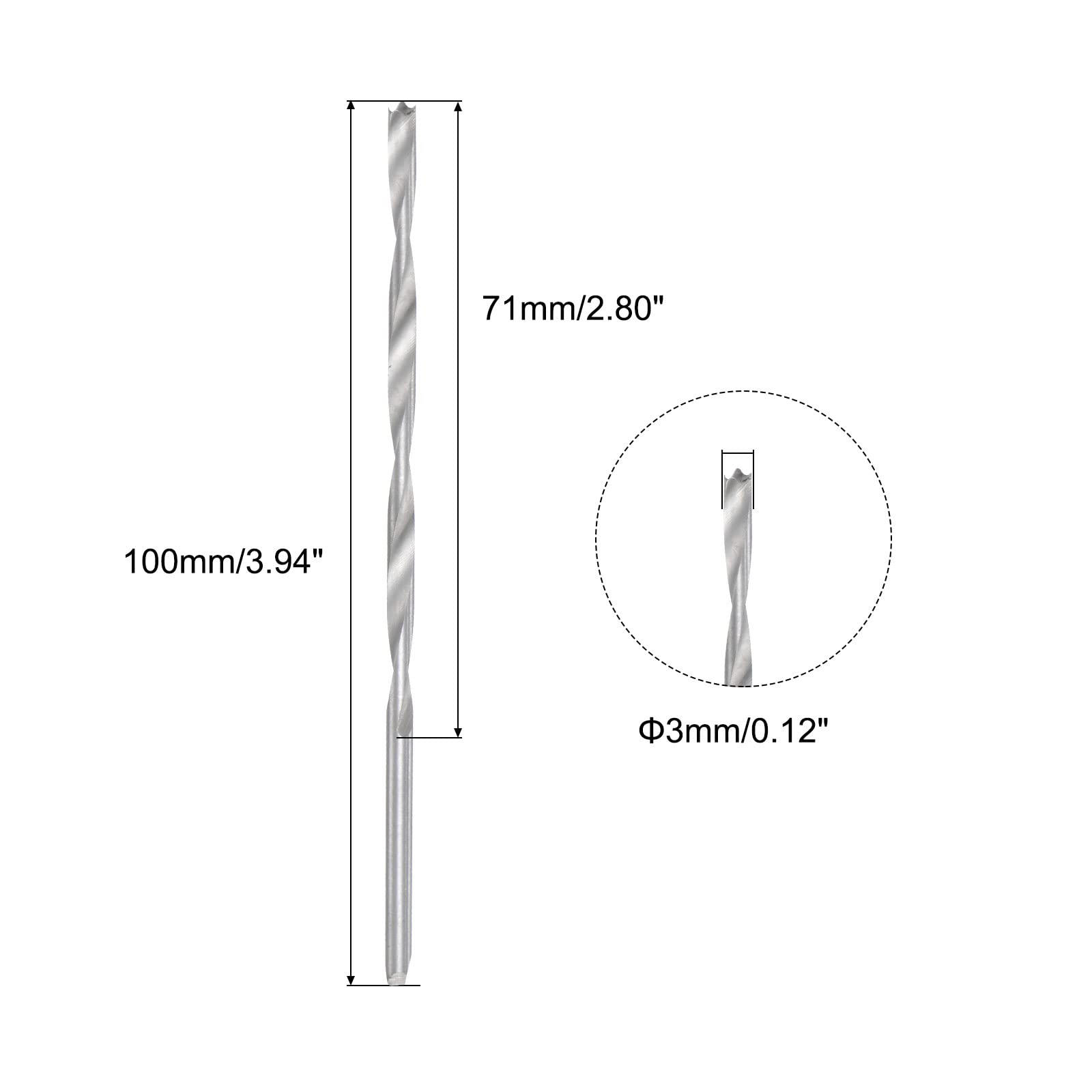 uxcell Replacement Countersink Drill Bit 3mm for Wood DIY HSS High-Speed Steel Woodworking Carpentry Reamer