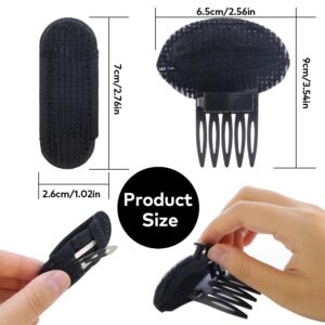 NAIHOD 6 Pcs Volume Hair Styling Set - Puff Head Cushions, Braid Tools, Invisible Bump Up Combs, Sponge Buns, and Accessories for Women