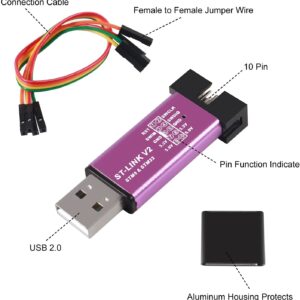 UMLIFE1PCS ST-Link V2 Programming Unit Emulator Downloader(Random Color) STM8 STM32 STLINK with 2PCS 40pin STM32F103C8T6 ARM STM32 SWD Minimum System Board Micro USB for Arduino