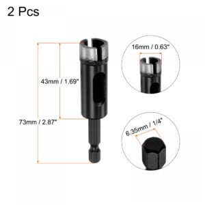 uxcell Diamond Hole Saw Core Drill Bit, 16mm Diameter 1/4" Hex Shank Sintered Diamond Hole Cutter for Masonry Porcelain Tile Marble Stone 2pcs