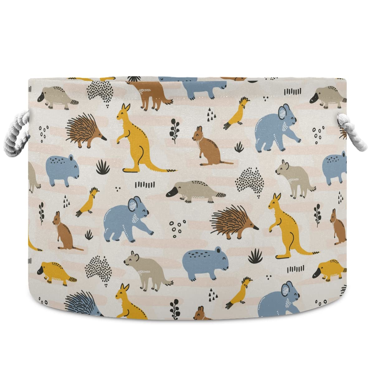 Australia-wild-animals-seamless-pattern Large Storage Basket for Toys Storage Bin Box Kids Laundry Hamper for Nursery Clothes, Toys, Books, Home Decor