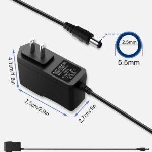 5V 2A DC Power Supply Adapter 5 Volt Universal AC Adapter 100-240V 50-60Hz AC to DC 5V 2A Power Adapter, 5V DC Power Supply 2A Transformer with 5.5mm x 2.5mm DC Outlet Plug