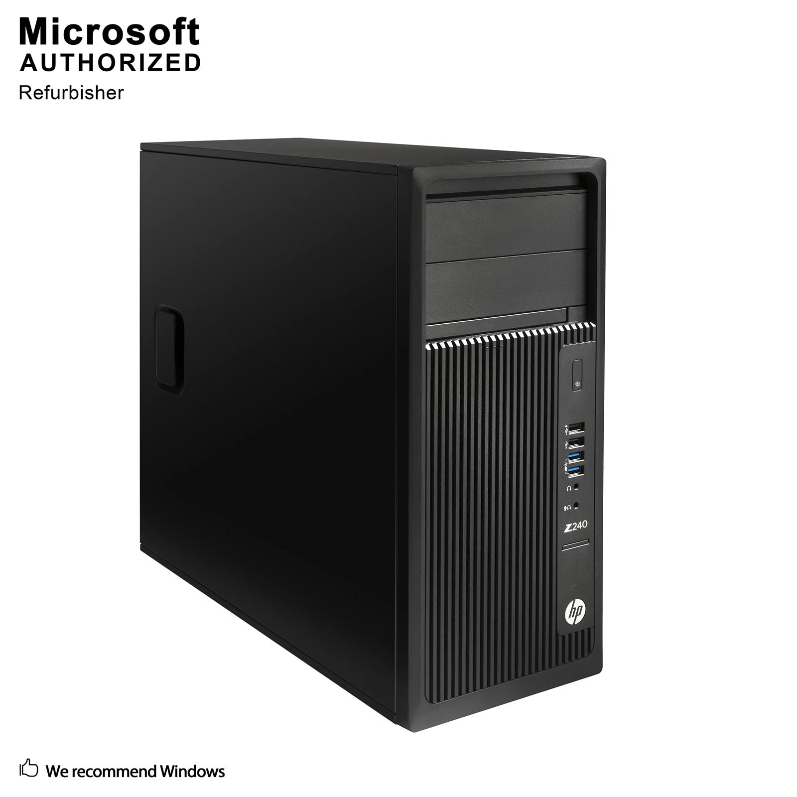 HP Z240 Gaming Tower Desktop PC, Intel Quad Core I5-6500 up to 3.6GHz, 32G DDR4, 128G SSD+1T, GPU RX 550 4G GDDR5, 4K Support, WiFi, BT, DP, HDMI, DVI, Win 10 Pro 64 Language En/Sp/Fr (Renewed)