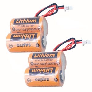 wellveus 2cr17335a wk17 6v 1800mah lithium battery compatible for sanyo mr-bat6v1 2cr17335a wk17(pack of 2) (cr17335)