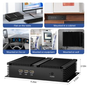 Kinupute Industrial Mini PC, Fanless Desktop Computer i7-1165G7 Windows 10 Pro, 16G DDR4, 256G SSD, 2xCOM, HDMI/VGA Port, 4K, Gigabit Ethernet, BT4.0/2.4G+5G WiFi for Industry Office HTPC, Metal Case