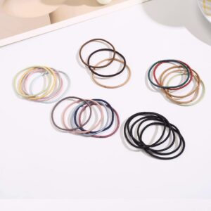 500 PCS Hair Ties for Thin Hair - 2mm x 4cm Premium Nylon Black Hair Tie Bulk for Women Girl Small Ponytail Holders Men Hair Elastic Band(Multicolor)