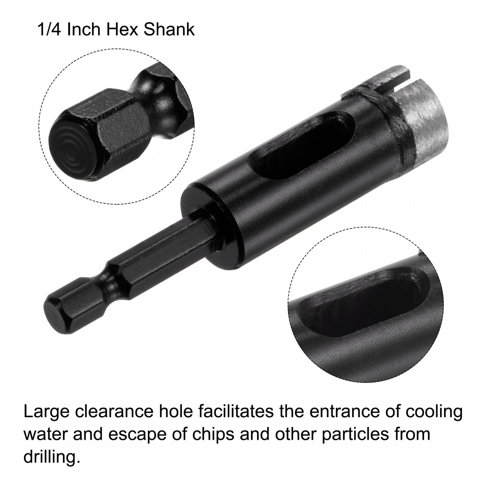 uxcell Diamond Hole Saw Core Drill Bit, 16mm Diameter 1/4" Hex Shank Sintered Diamond Hole Cutter for Masonry Porcelain Tile Marble Stone 2pcs