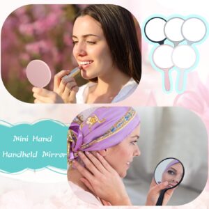 50 Pieces Handheld Mirror Small Hand Mirror with Handle Plastic Travel Makeup Cosmetic Handheld Mirrors Compact Portable Vanity Mirror 3.94 x 2.16 Inch for Women Men Girls Kids Daily DIY Use