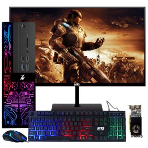 gaming pc desktop, intel core i3-6100,techmagnet siwa 6, 16gb ram, 480gb ssd (fast boot), 2tb hdd, amd rx 550 4gb ddr5, new mtg 24" monitor, wifi, rgb speakers keyboard mouse windows 10 pro (renewed)