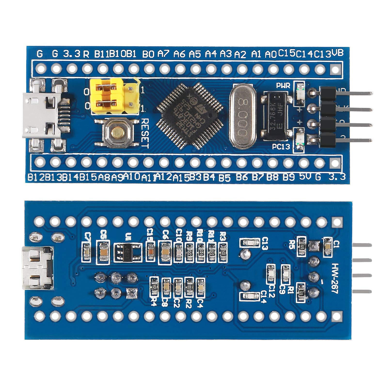 UMLIFE1PCS ST-Link V2 Programming Unit Emulator Downloader(Random Color) STM8 STM32 STLINK with 2PCS 40pin STM32F103C8T6 ARM STM32 SWD Minimum System Board Micro USB for Arduino