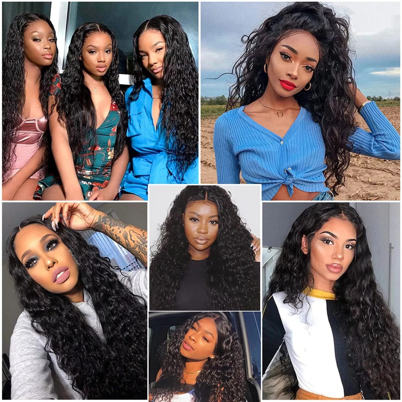 Water Wave Lace Front Wigs Human Hair Pre Plucked Baby Hair HD Transparent Wet and Wavy Lace Wigs 180% Density Brazilian Glueless 13x4 Water Wave Lace Frontal Wig Natural Hairline Natural Black 20Inch