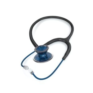 MDF Instruments MD One Epoch Stethoscope, Lightweight Titanium, Adult, Dual Head, Free-Parts-for-Life, Black Tube, Titanium Blue, Capridium Chestpiece-Headset, MDF777TCD11