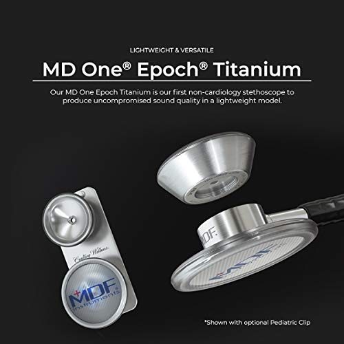 MDF Instruments Tie Dye MD One Epoch Stethoscope, Lightweight Titanium, Adult, Dual Head, Free-Parts-for-Life, Tie Dye Tube, Titanium Blue, Capridium Chestpiece-Headset, MDF777TTDCD