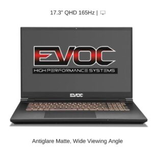 HIDevolution EVOC High Performance Systems PD701A (PD70PNP) 17.3" QHD 165Hz, 1.7 GHz i7-12700H, RTX 3060, 32 GB 3200MHz RAM, 512 GB PCIe SSD