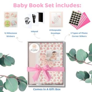 Baby Book Memory – Keepsake Album Baby Girl First 5 Year Events Pregnancy to Age 5 – Pink