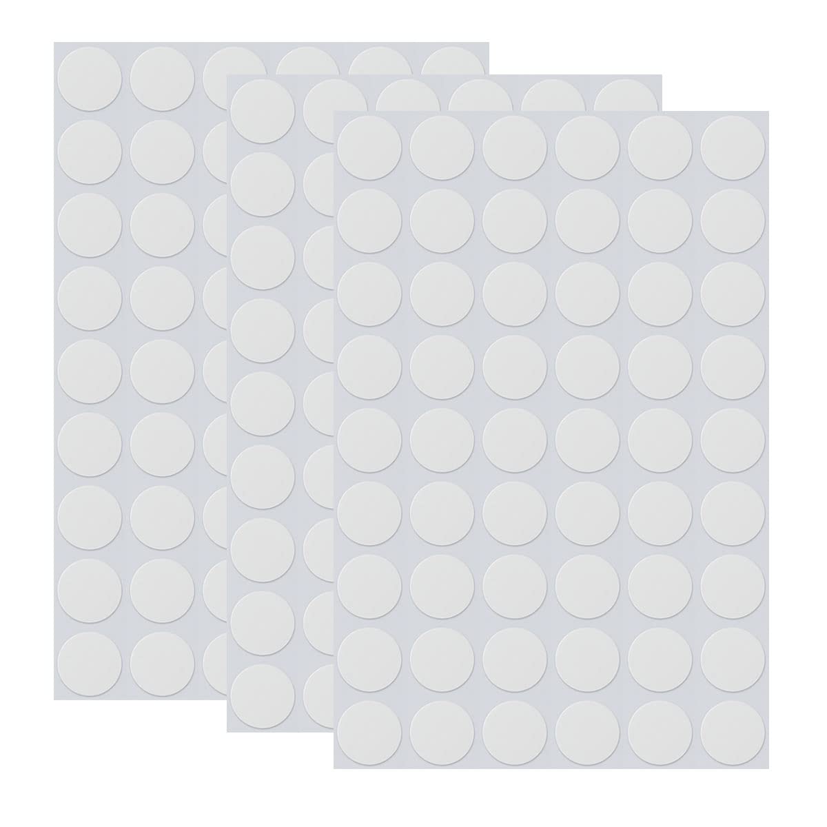 162 PCS in 3 Sheets Self-Adhesive Screw Hole Stickers Plastic Screw Covers Caps Plastic Screw Free Sticker Wood Textured Cover 21mm/0.82" Dia for Wooden Furniture White