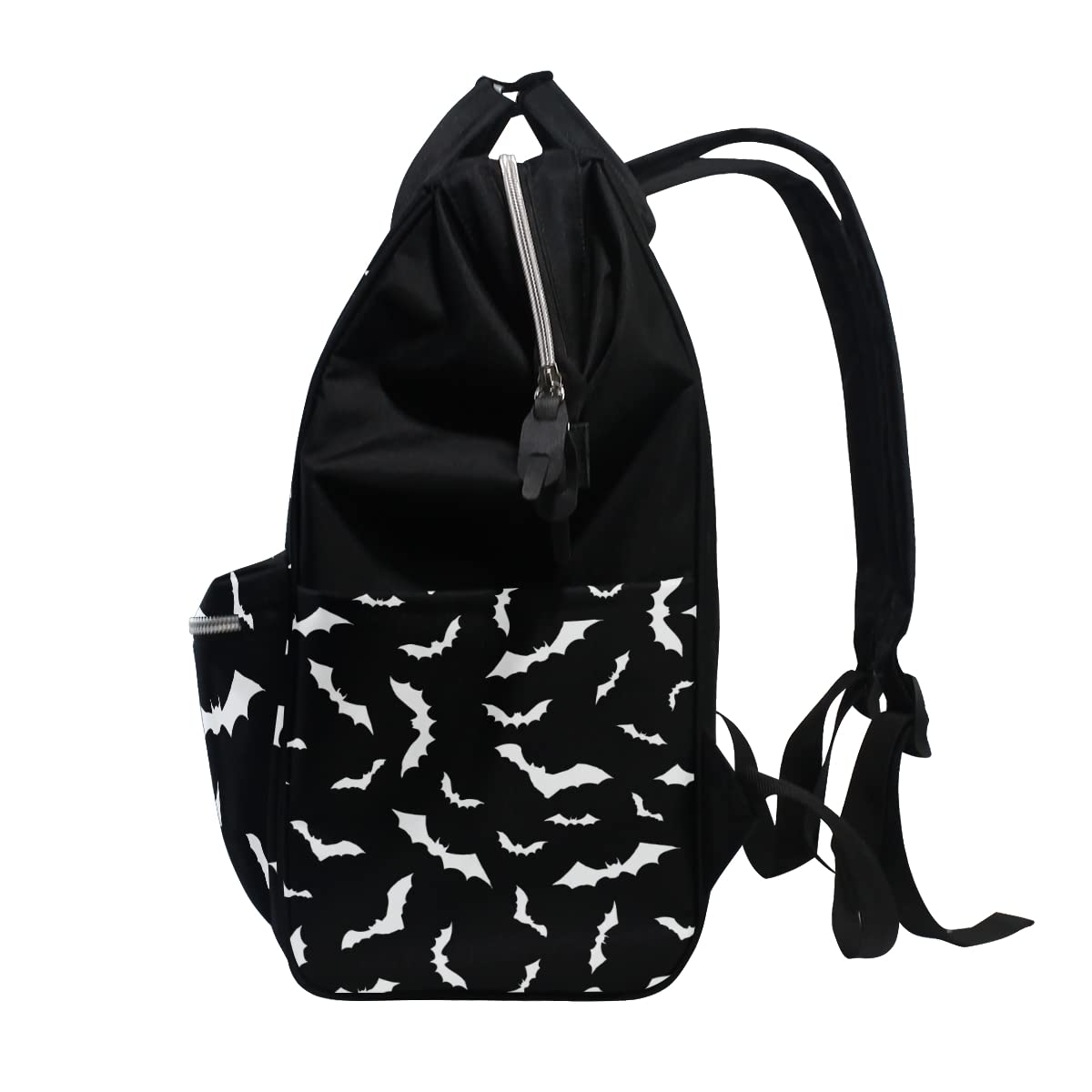 ODAWA Seammles Pattern Bats Diaper Bag Backpack Large Capacity, Multifunction Nappy Changing Bags Washable Travel Mommy Bag