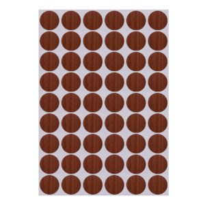 54 pcs in 1 sheet self-adhesive screw hole stickers plastic screw covers caps plastic screw free sticker wood textured cover 21mm/0.82" dia for wooden furniture cherry wood