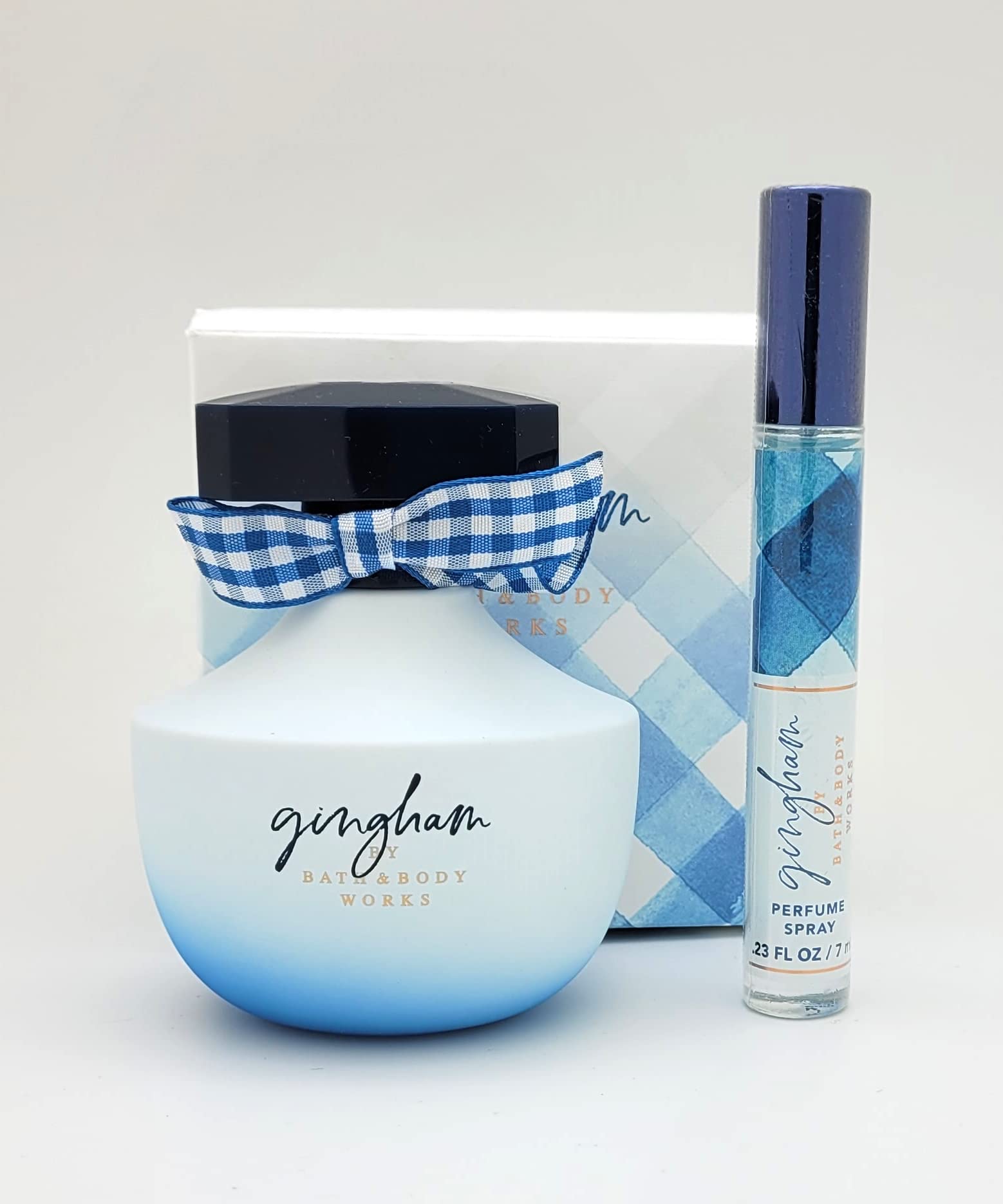 Bath & Body Works – Gingham - 2 pc Bundle - Eau de Parfum – 2.5 fl oz - In Box and Mini Perfume Spray - 0.23 fl oz