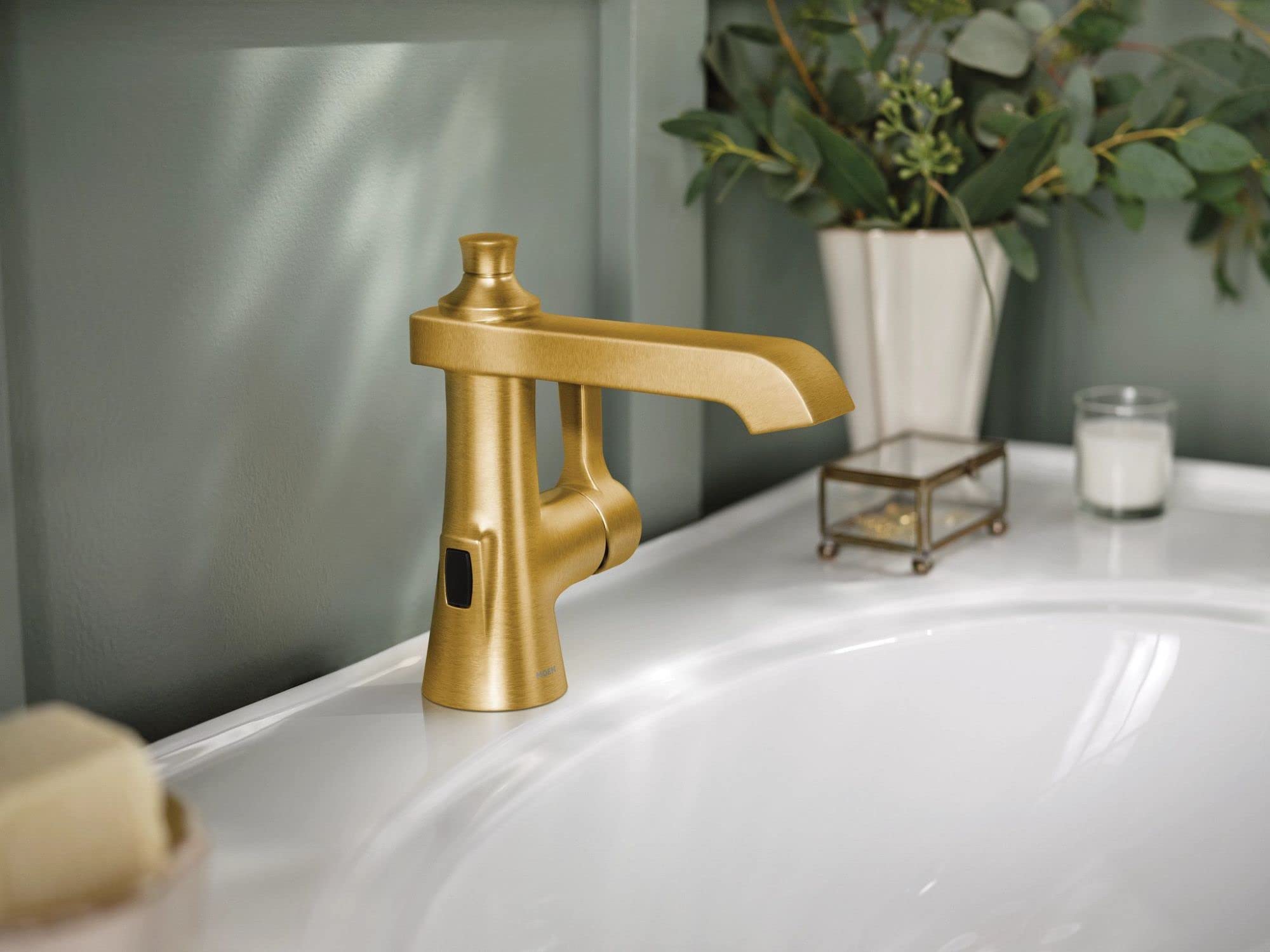 Flara S6981EWBG Motionsense Wave Touchless Single Handle Bathroom Sink Faucet, Brushed Gold