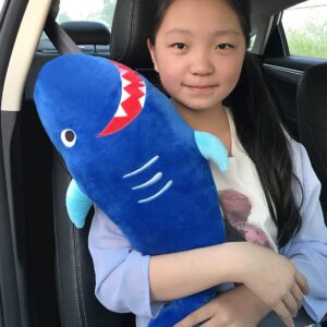 seemehappy Cute Shark Car Seat Belt Pad Pillow Shoulder Strap Cushion Car Pillow for Travel Sleeping