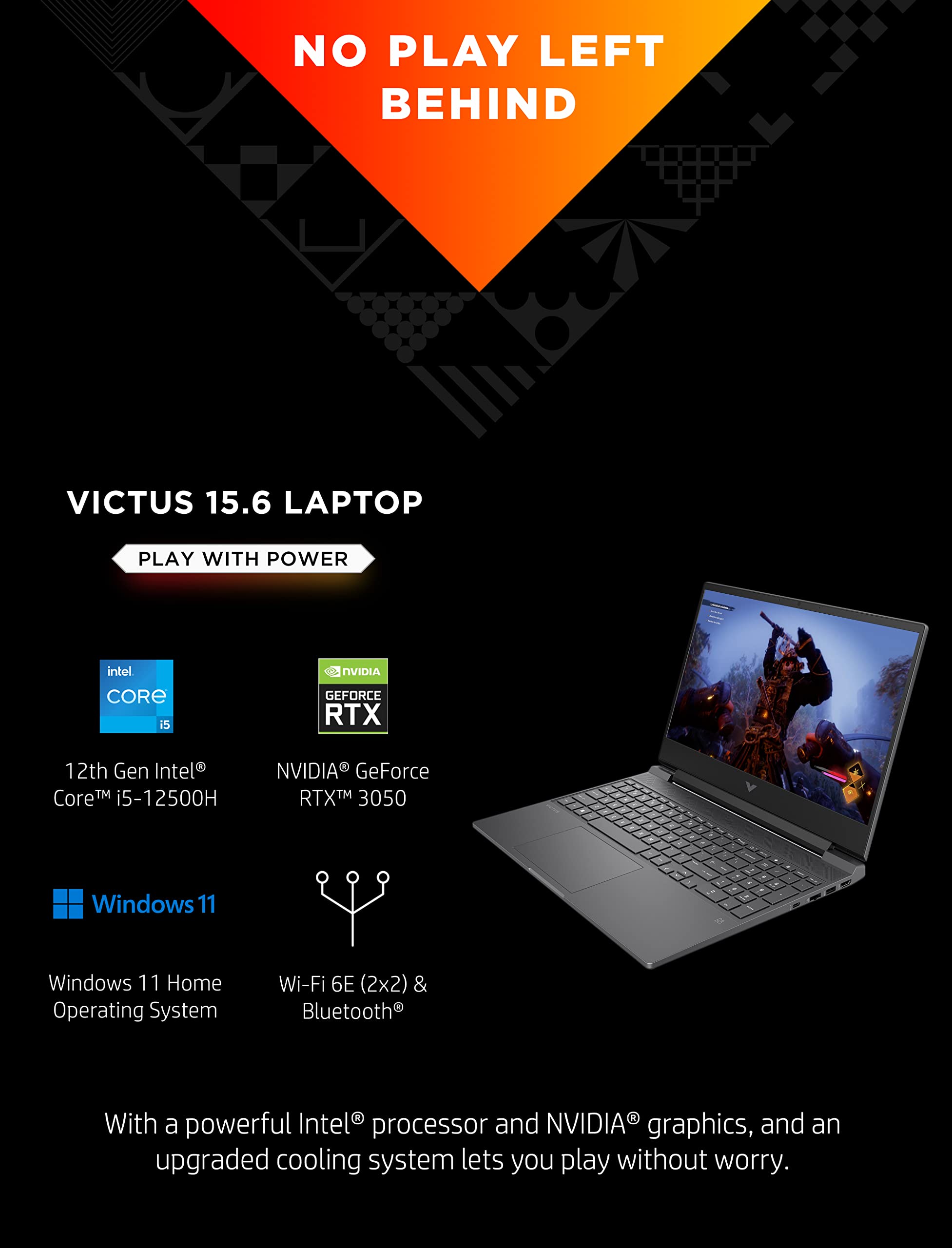 HP Victus 15 Gaming Laptop, NVIDIA GeForce RTX 3050 Ti, 12th Gen Intel Core i5, 8 GB RAM, 512 GB SSD, Full HD IPS Display, Windows 11 Home, Backlit Keyboard, Enhanced Thermals (15-fa0010nr, 2022)