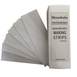 Manskala 200PCS Non-Woven Waxing Strips, Wax Strips Hair Removal for Women,White