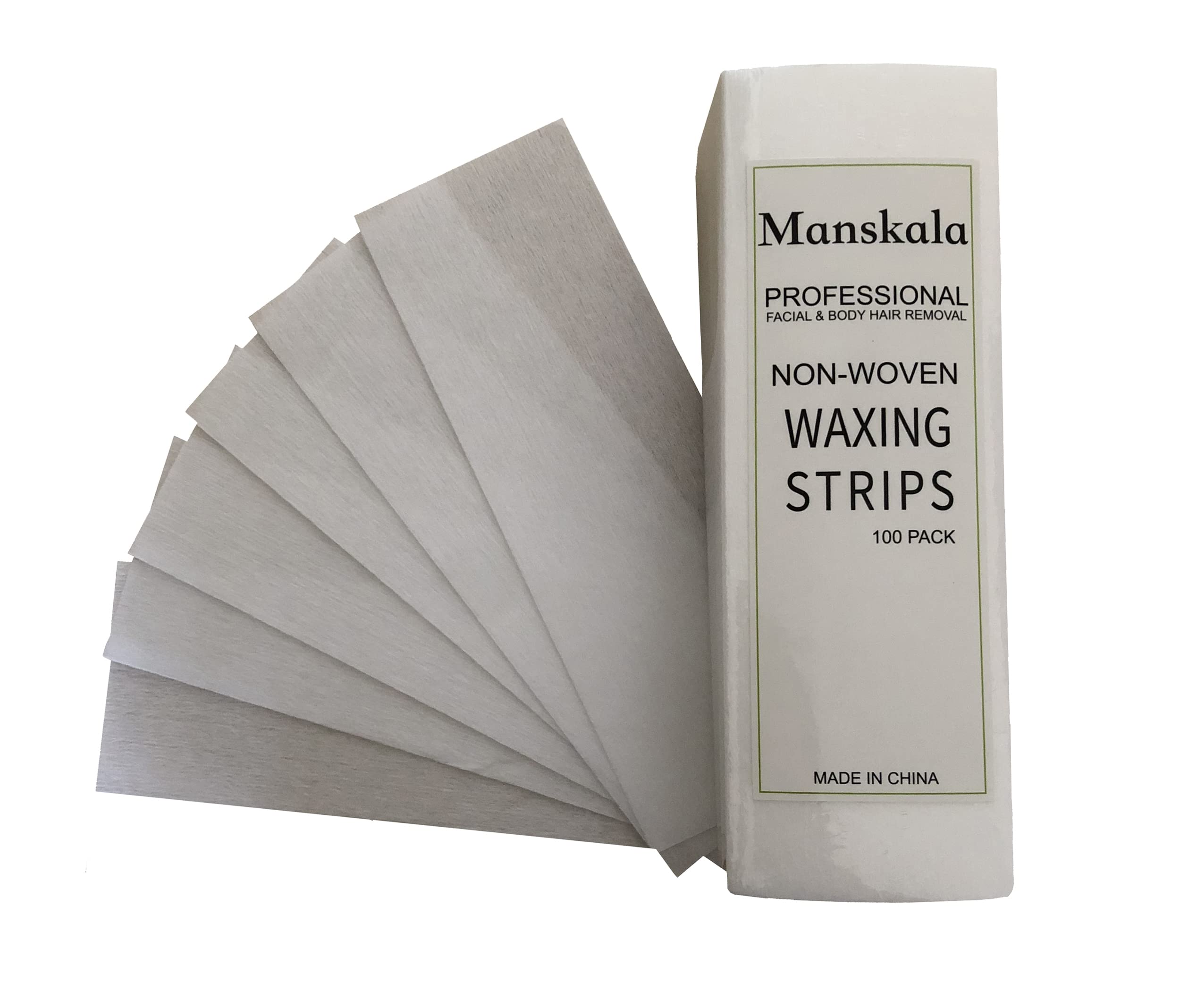 Manskala 200PCS Non-Woven Waxing Strips, Wax Strips Hair Removal for Women,White