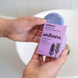 ANIHANA Shampoo Bar for Thin Fine Oily Hair Gives Hair Volume & Body Natural Healthy Look and Shine Paraben Free Lavender and Rosemary 2.29 oz