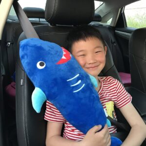 seemehappy Cute Shark Car Seat Belt Pad Pillow Shoulder Strap Cushion Car Pillow for Travel Sleeping