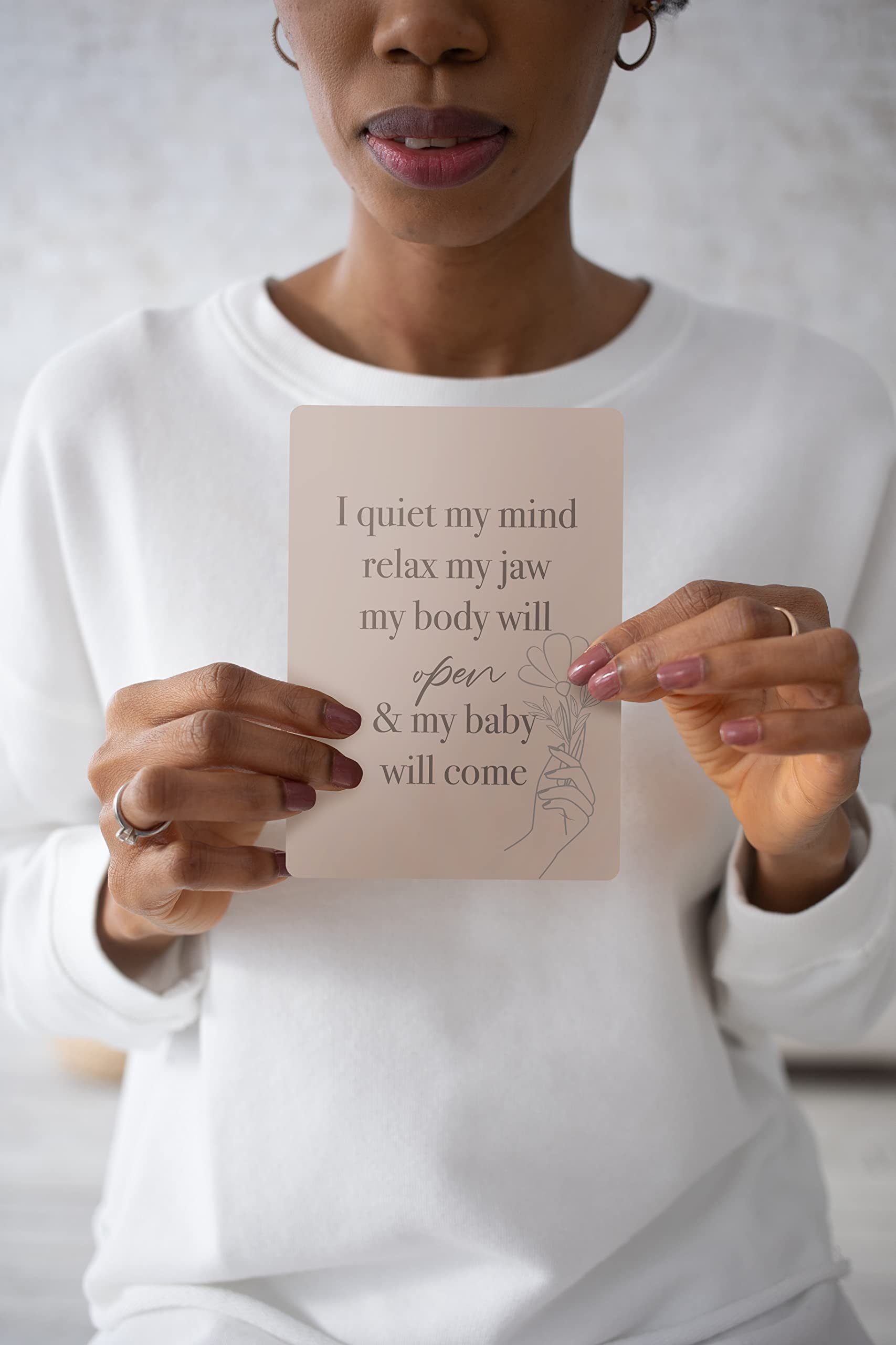 Indie Leigh & Co Positive Affirmation Cards for Pregnancy | Labor & Delivery Essentials | Affirmation Cards for Women | New Mom Gifts for Women After Birth | Hypnobirthing Affirmations