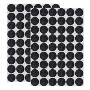 108 pcs in 2 sheets self-adhesive screw hole stickers pvc screw covers caps plastic screw free sticker waterproof dustproof wood textured cover 21mm/0.82" dia for wooden furniture black