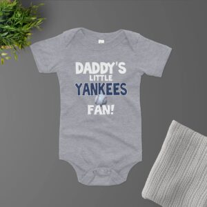 NanyCrafts Baby's Daddy's Little Yankees Fan Bodysuit 3 Months Navy