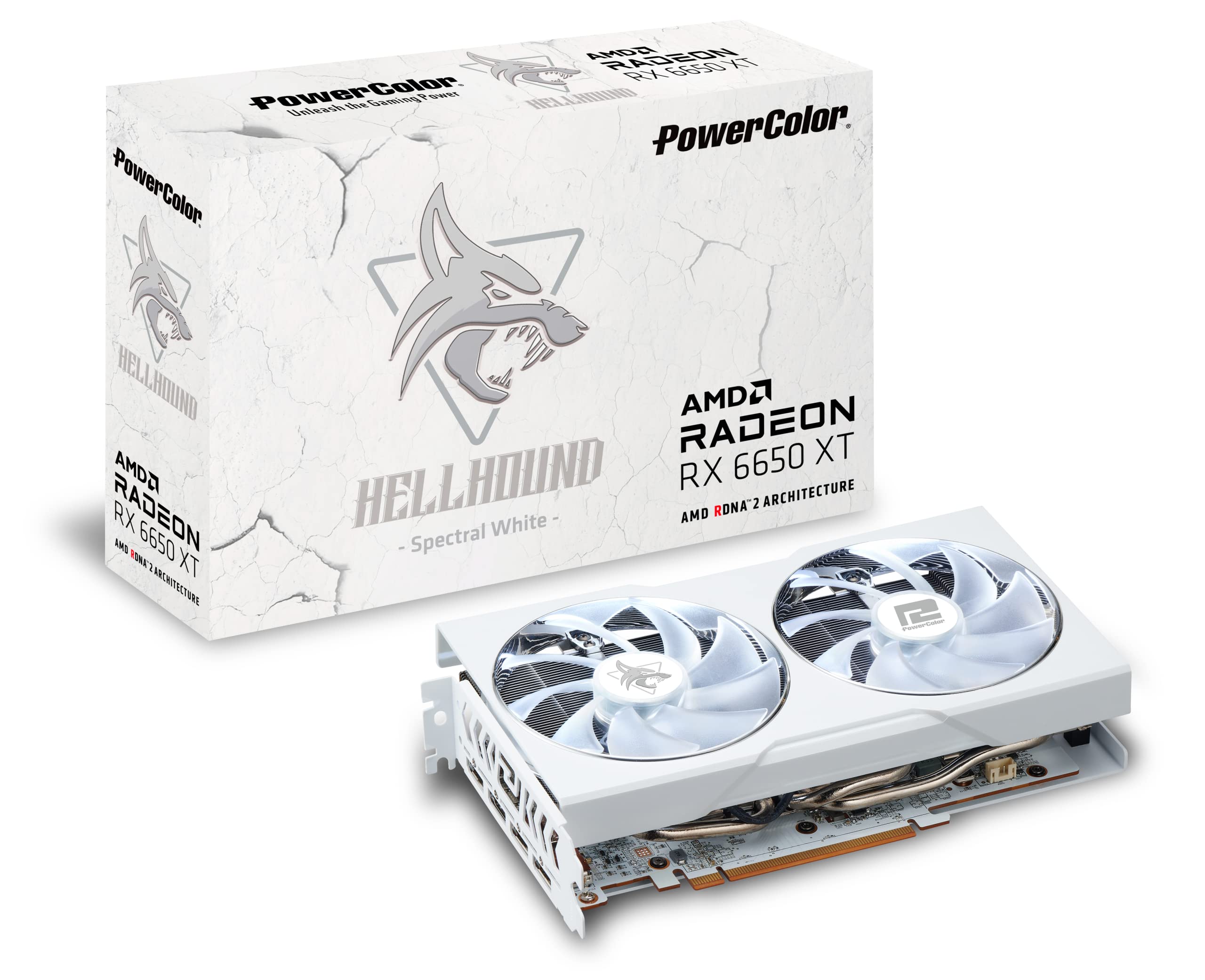 PowerColor Hellhound Spectral White AMD Radeon RX 6650 XT Graphics Card with 8GB GDDR6 Memory